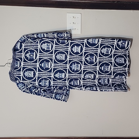 Gretchen Scott Ruffle Caged Caged Blue White Dress Size XS - Picture 4 of 9